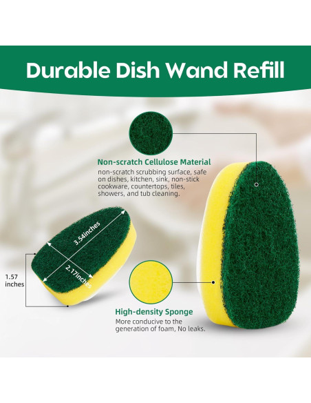 Recargas de Esponja Sin Rayones LMSMW 12 Unidades para Varita de Platos