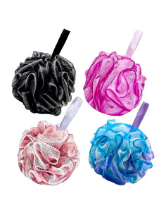 Esponjas de Baño de Malla Multicolor - Paquete de 4 Unidades