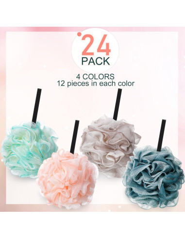 Esponjas de Baño Exfoliantes Sunnyray - 24 Piezas 50g