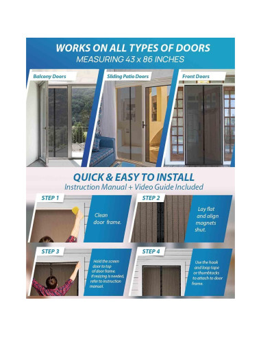 Malla de Puerta Magnética BAITHNA 109x218 cm Resistente
