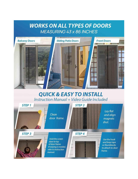 Malla de Puerta Magnética BAITHNA 109x218 cm Resistente