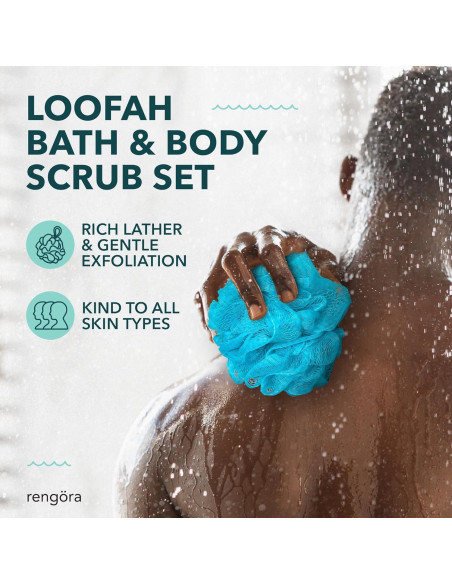 Set de 2 Lufas Exfoliantes Rengra Azul XL para Ducha