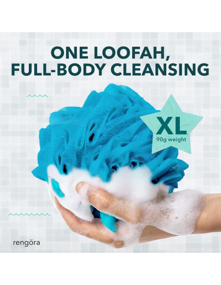 Set de 2 Lufas Exfoliantes Rengra Azul XL para Ducha