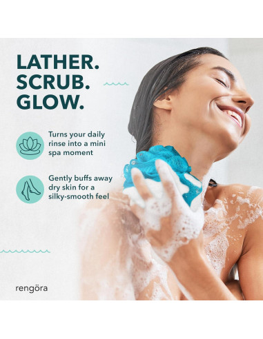 Set de 2 Lufas Exfoliantes Rengra Azul XL para Ducha