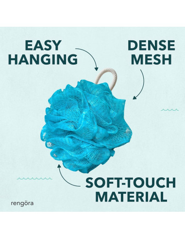 Set de 2 Lufas Exfoliantes Rengra Azul XL para Ducha
