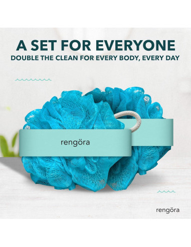 Set de 2 Lufas Exfoliantes Rengra Azul XL para Ducha