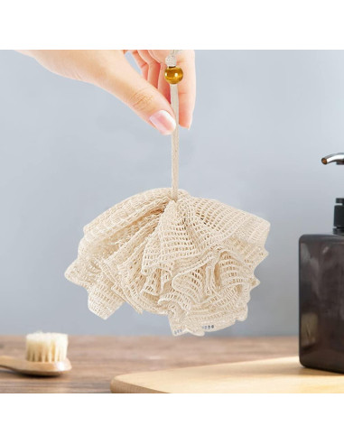 Esponja de Baño UUYYEO de Cáñamo 13 cm Exfoliante Suave