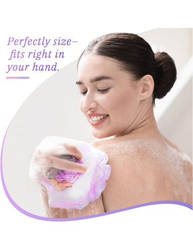Esponjas de Baño Exfoliantes LAYUKI - Juego de 4 Piezas Rosa