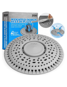 Captador de Cabello ZAA para Drenaje de Ducha Gris 14 cm