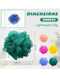 Esponjas de Baño Exfoliantes Sunnyray - 100 Pcs, 6 Colores 2