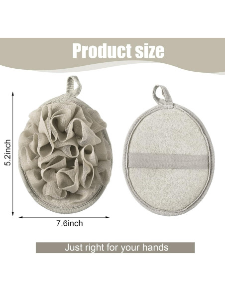 12 Puff de Ducha Exfoliantes Zopeal Lavables 13.2x19.3cm