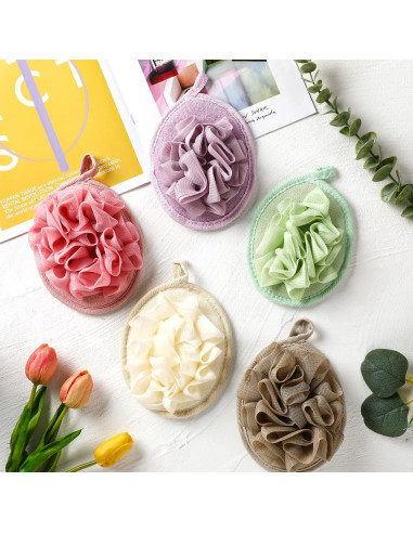 12 Puff de Ducha Exfoliantes Zopeal Lavables 13.2x19.3cm