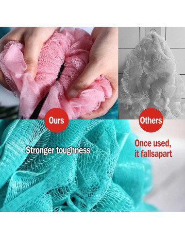 Esponjas de Lufa para Baño Zihezian - Juego de 3 (2 Azules, 1 Rosa)