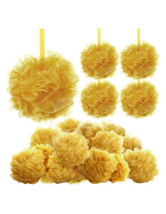 12 Esponjas de Ducha Exfoliantes FuWeave Doradas 50g