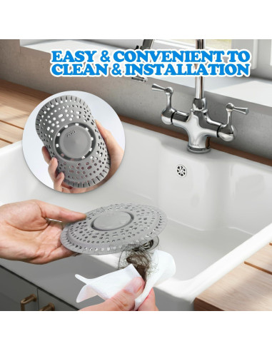 Captador de Cabello ZAA para Drenaje de Ducha Gris 14 cm