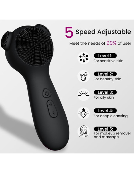 Exfoliador Facial Eléctrico Kpyphm Recargable IPX7 Negro Exfoliador Facial Eléctrico Kpyphm Recargable IPX7 Negro