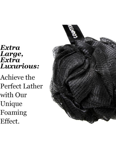 Esponjas de Ducha Exfoliantes de Lufa Negra Kangaroo - Paquete de 4