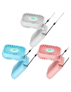 Ventilador de Cuello Hortsun 3 Piezas Recargable USB