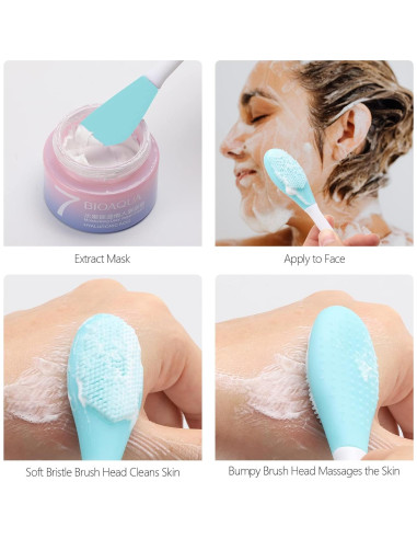 20 Pcs Aplicador de Mascarilla Facial Silicona Tbestmax 2 en 1