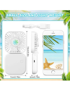 Ventilador de Cuello Hortsun 3 Piezas Recargable USB 2