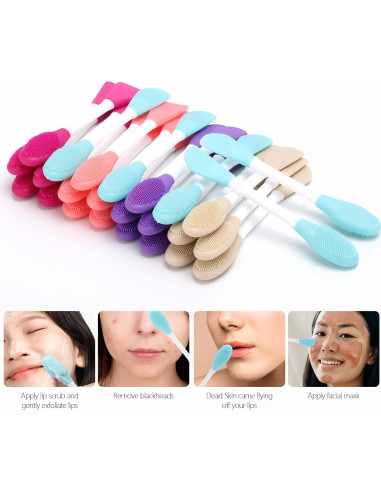 20 Pcs Aplicador de Mascarilla Facial Silicona Tbestmax 2 en 1