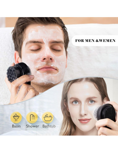 2 Cepillos Faciales 2-en-1 Leeshine para Limpieza y Exfoliación