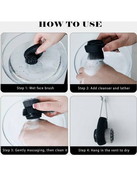 2 Cepillos Faciales 2-en-1 Leeshine para Limpieza y Exfoliación