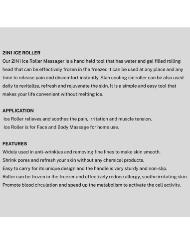 Rodillo de Hielo 2 en 1 SSENNA para Moldeo Facial y Corporal