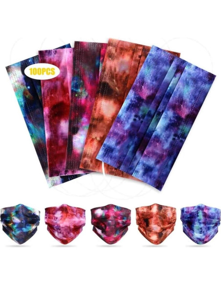 Mascarillas Desechables 3 Capas NVGSN - 100 Pcs Coloridas