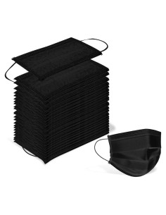 Mascarillas desechables Wecolor 3 capas negras - 100 unidades