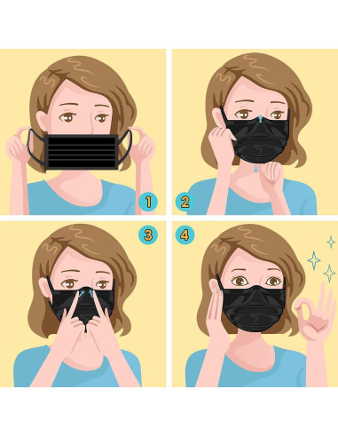 Paquete de 100 Mascarillas Desechables 3 Capas Acewin