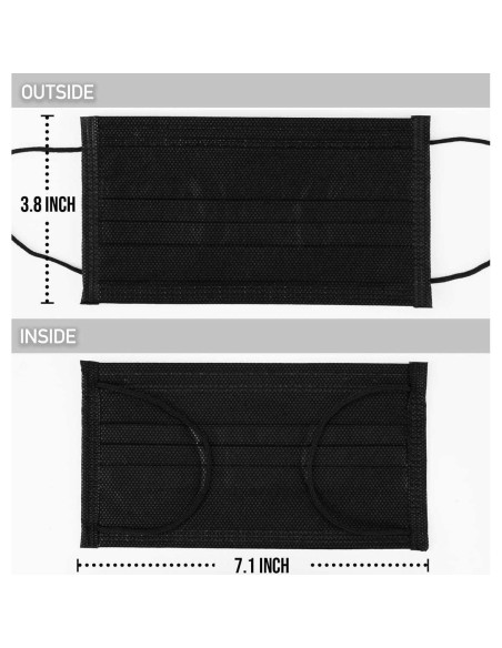 Mascarillas Desechables Negras LEMENT 100 Pcs 3 Capas