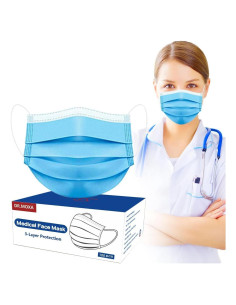 Paquete de 100 Mascarillas Desechables DR.MOXA 3 Capas Adultos