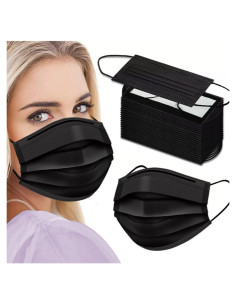Mascarillas Negras Desechables 3 Capas Cozzi Crafts 100 Pk