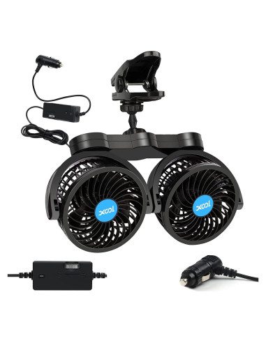 Ventilador de Coche Clip XOOL T605e 12V Doble Ajustable