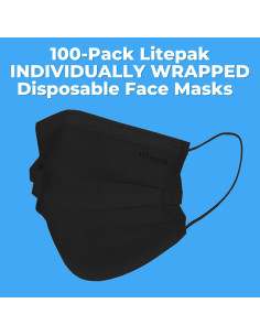 Mascarillas Desechables Premium Litepak 100 Unidades Negro 2