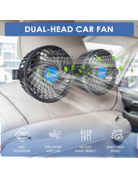 Ventilador de Coche Clip XOOL T605e 12V Doble Ajustable