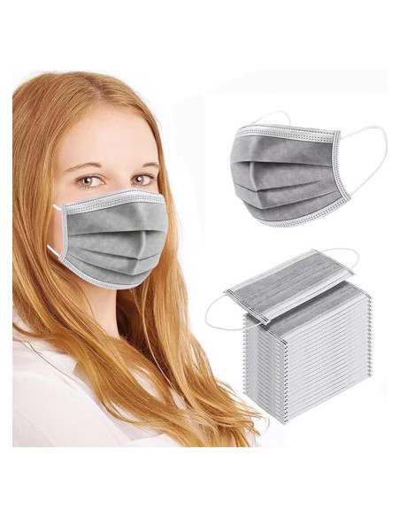 Mascarillas Desechables Grises 3 Capas 100 Unidades Fancrout