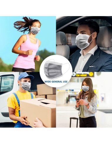 Mascarillas Desechables Grises 3 Capas 100 Unidades Fancrout
