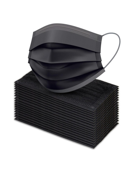 Paquete de 100 Mascarillas Desechables Negras - Alta Calidad
