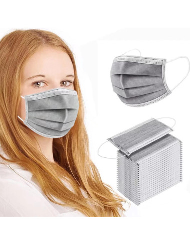 Mascarillas Desechables Grises 3 Capas 100 Unidades Fancrout