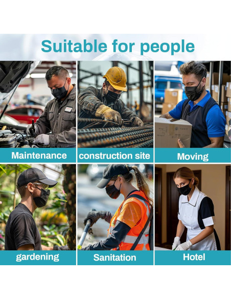 Mascarillas Faciales Desechables Negras MY - 80 PCS 3 Capas