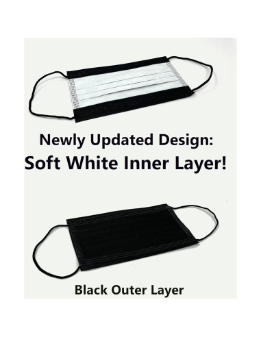 Mascarillas Desechables Negras MagiCare - 50 Unidades 3 Capas