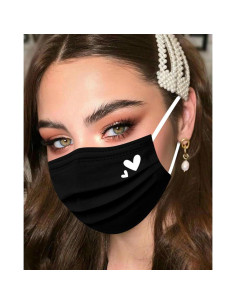 Mascarillas Desechables 50pcs 3 Capas Adulto Corazones Rosa/Negro 2