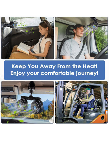 Ventilador de Coche Clip XOOL T605e 12V Doble Ajustable