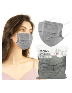 Mascarillas Desechables Wecolor 100 Pcs 3 Capas Gris