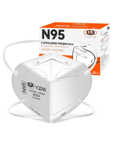 Mascarilla N95 YQ YICHITA Aprobada NIOSH Paquete 25 Unidades