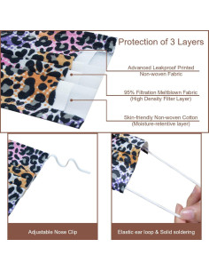 Mascarillas Desechables RITASTAR 50 Pcs 3 Capas Leopardo 2