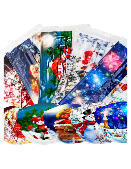 Mascarillas Faciales Desechables Navidad 50 Unidades 3 Capas