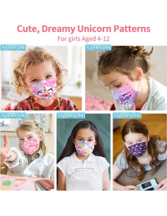 Mascarillas Desechables para Niños NEWLA - 50 Unidades Unicornio 2